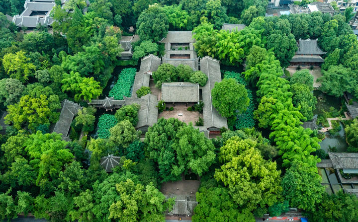 这是四川眉山三苏祠(2022年6月22日摄,无人机照片)。